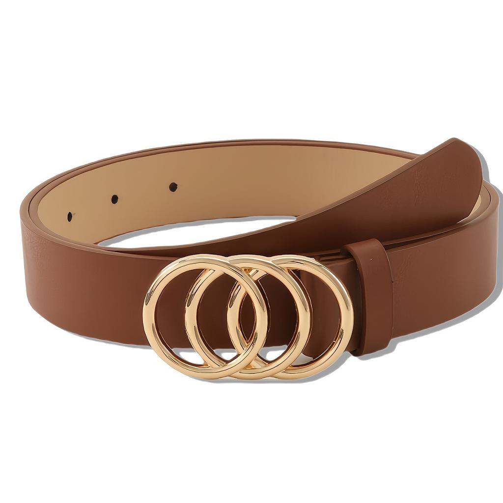 A Set of Three Women'S Minimalist and Stylish Versatile Belts, Classic Belts for Jeans and Dresses, Two-Ring Solid Color Elegant Belts