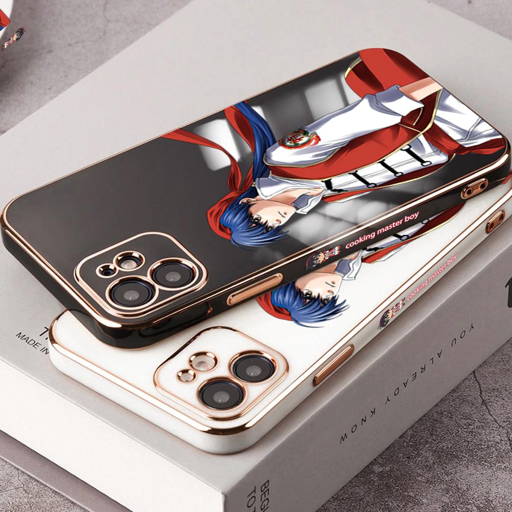 Japonské pouzdro na telefon Anime Plating pro iPhone 11 13 15 Samsung Galaxy A52 Xiaomi Redmi 12C Note 10 Pro Oneplus měkké obaly na smartphone