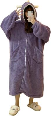 Cloudstop Winter Dinosaur Romper Cold Weather Fluffy Pajamas, Overalls, Kigurumi, Loungewear, Protection, (Purple)