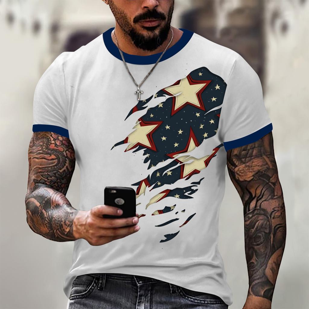 Modisches Herren-T-Shirt, lässige Straßenkleidung mit kurzen Ärmeln