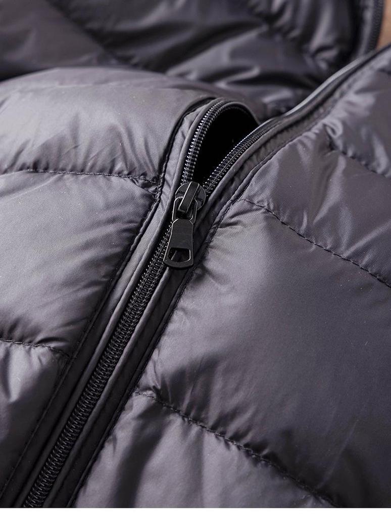 Women's Lightweight Black Down Jacket 2025 - Small Size, Short, Thin Inner Layer, Stand-Up Collar for Middle-Aged Women