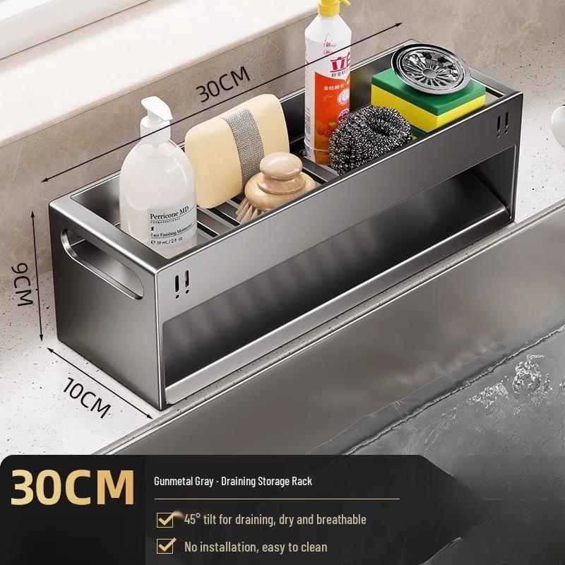Kitchen Faucet Drain and Storage Rack