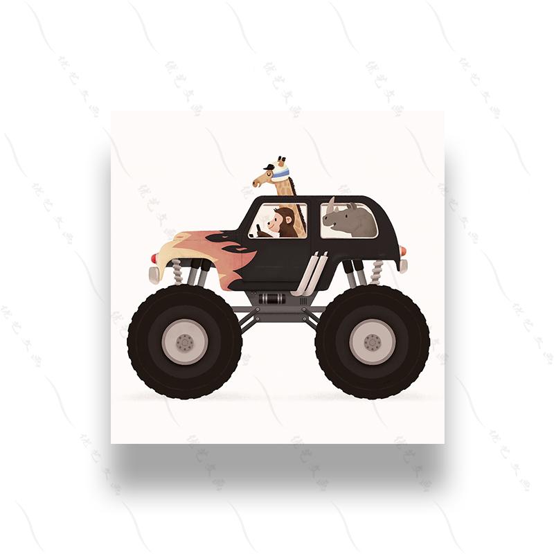 

Животные на грузовике Забавные животные Искусство Детские машинки Слон Дети Детская комната Декор Холст Картина Комната Главная Квадратный Плакат Печать 20x20cm No Frame