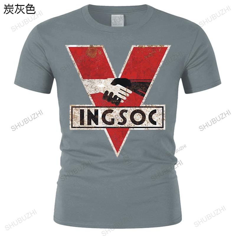 Herren 1984 INGSOC George Orwell T-Shirt Big Brother Distressed Design Bladerunner Lässiges Stolz T-Shirt Herren Vintage T-Shirt