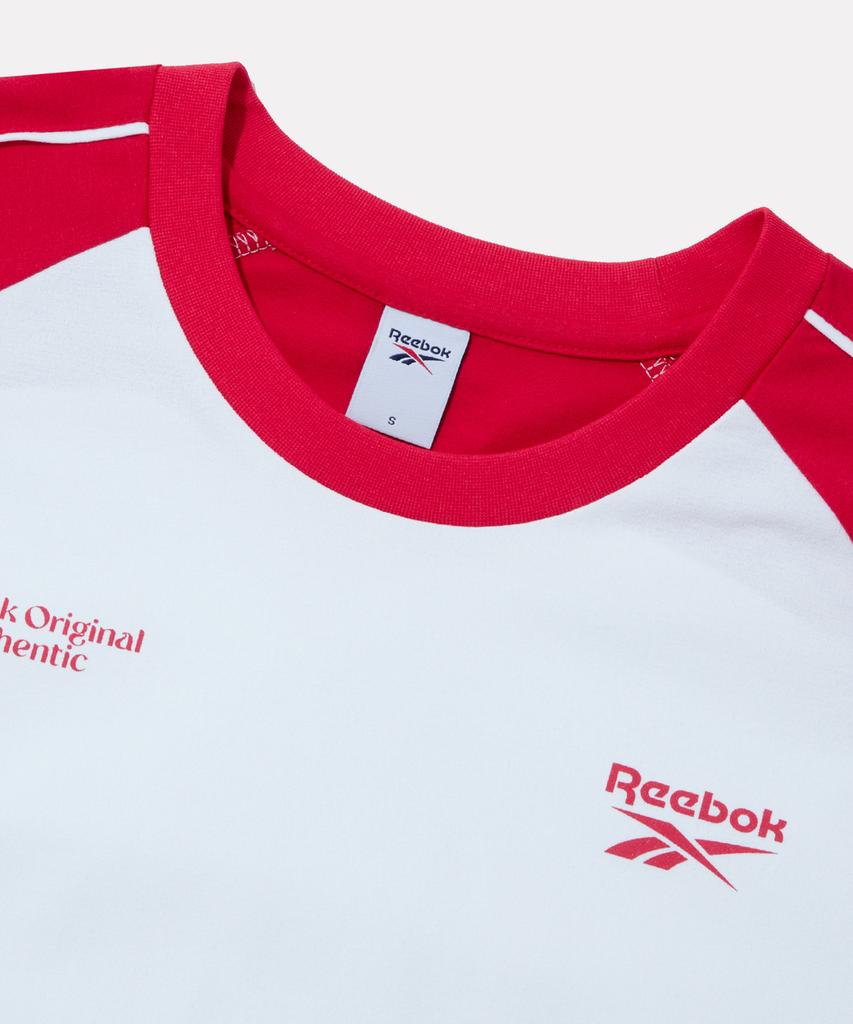 REEBOK Raglan Fresh Crop Short Sleeve Tee (W) - White:Red