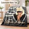 Lady Gaga Custom Name Flannel Throw Blanket Soft Warm for Sofa Bed Indoor Home Use