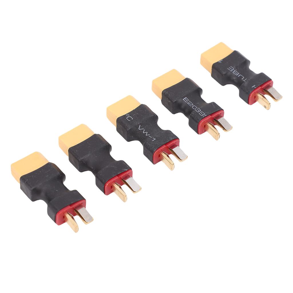 5PCS Male XT60 To Male T Plug Connector Adapter Secure Connection Easy Installation for RC Car LiPo Battery Charger