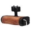 Universal Wooden Side Handle Grip for DV Video Cage Rig DSLR with Cold Shoe Mount Wood Grain 1/4" Screw, Finish.