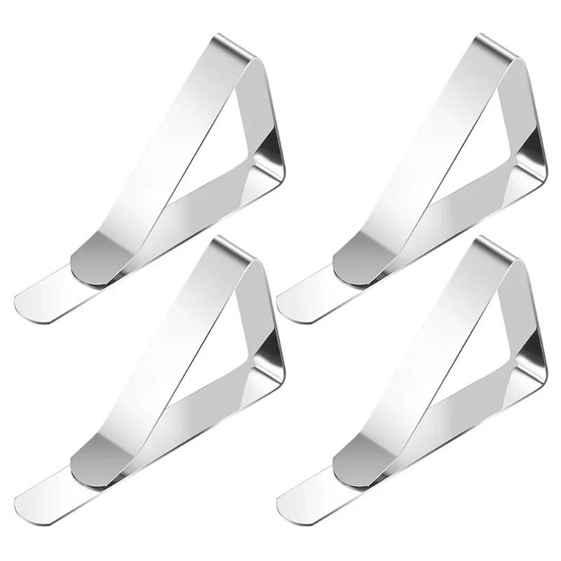 12Pcs Tablecloth Clips-Picnic Table Cloth Clips-Stainless Steel Table Cloth Cover Clamps-Table Clips for Weddings Party