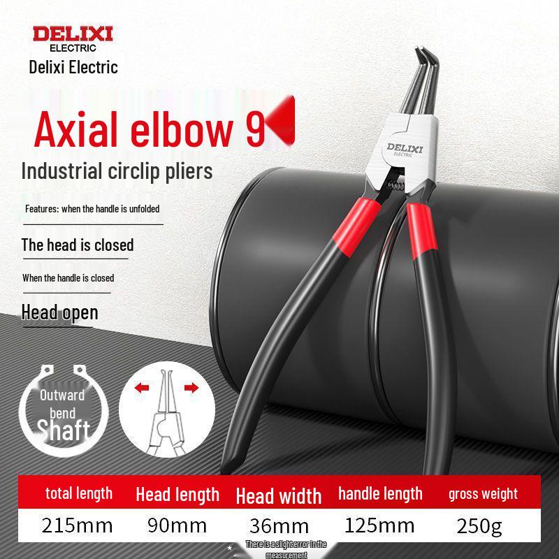 Delixi Electric Industrial Grade Snap Ring Pliers for Internal/External Use - Small Size Expanding Circlip & Spring Retaining Pliers Set.