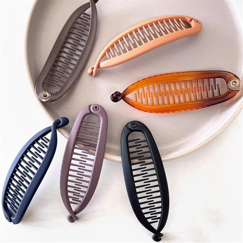 NonSlip Banana Hair Clip For Women Seamless Design Resin Hairpin For Ponytails Buns And Updos