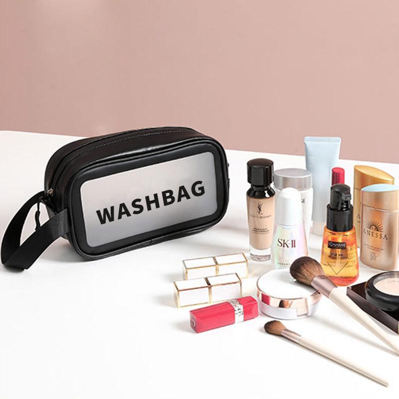 Clear Frosting Fashionable Large Capacity Makeup Pouch Portable Storage Travel