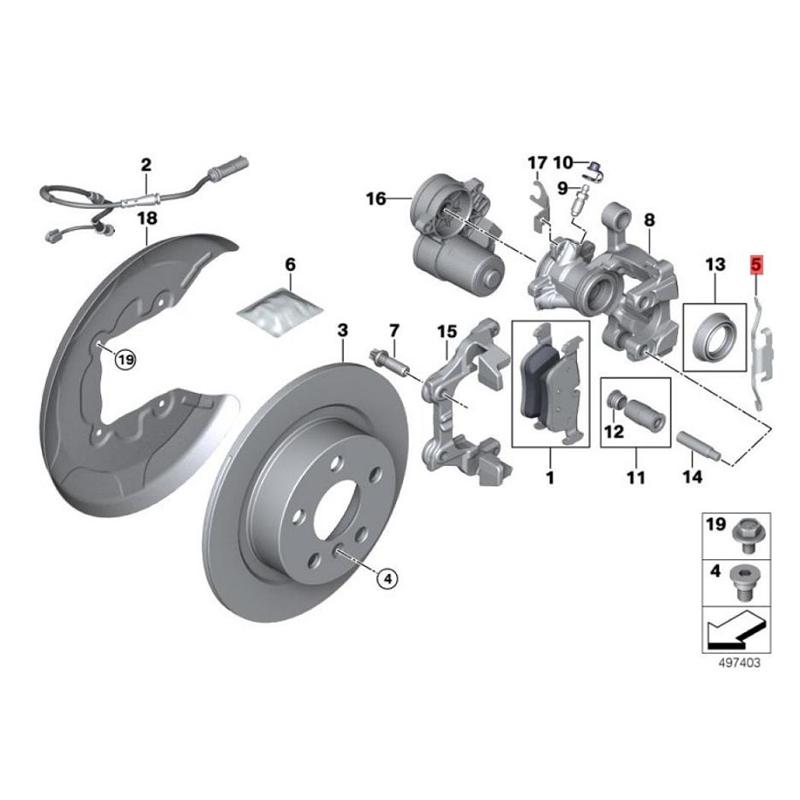 34206864449 2Pcs Stop Spring For BMW 2 Series X1 X2 F45 F46 F48 Car Accessories Rear Disc Brake Pad Retaining Clip