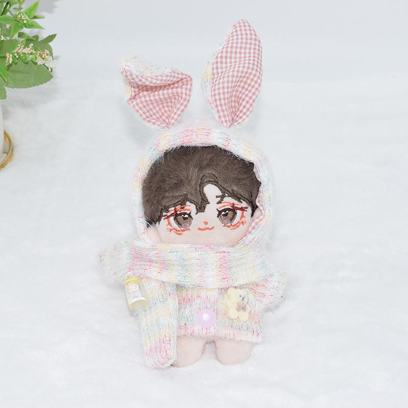 10cm Cotton Doll Clothes Set: Cute Hoodie & Scarf for Humanoid Figures