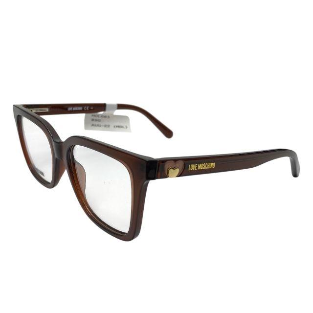 Used Love Moschino MOL603 09Q 140 52-17 Glasses Eyewear Square Frame Logo Brown Love Moschino