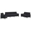 VidaXL Ensemble de canapés 4 pcs avec coussins Noir Velours 3278446