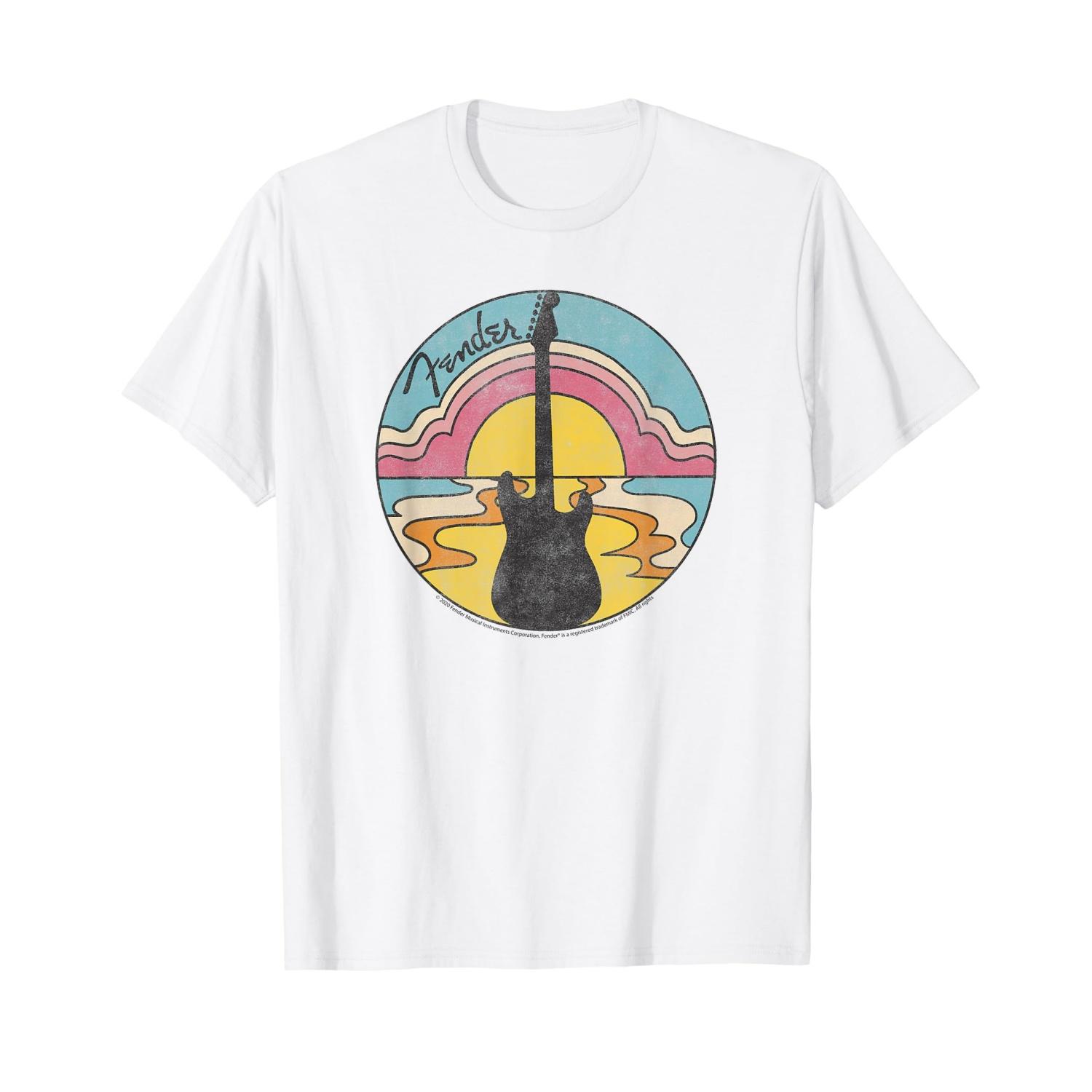 

Футболка Fender Beach Guitar с контуром заката S разноцветный