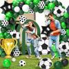 128PCS Football Balloon Wreath Kit Black and White Latex Ballons arch kit for Sports Party soccer champion league foil ballon