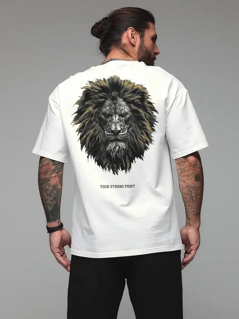 Oversized T-Shirt with Lion Print