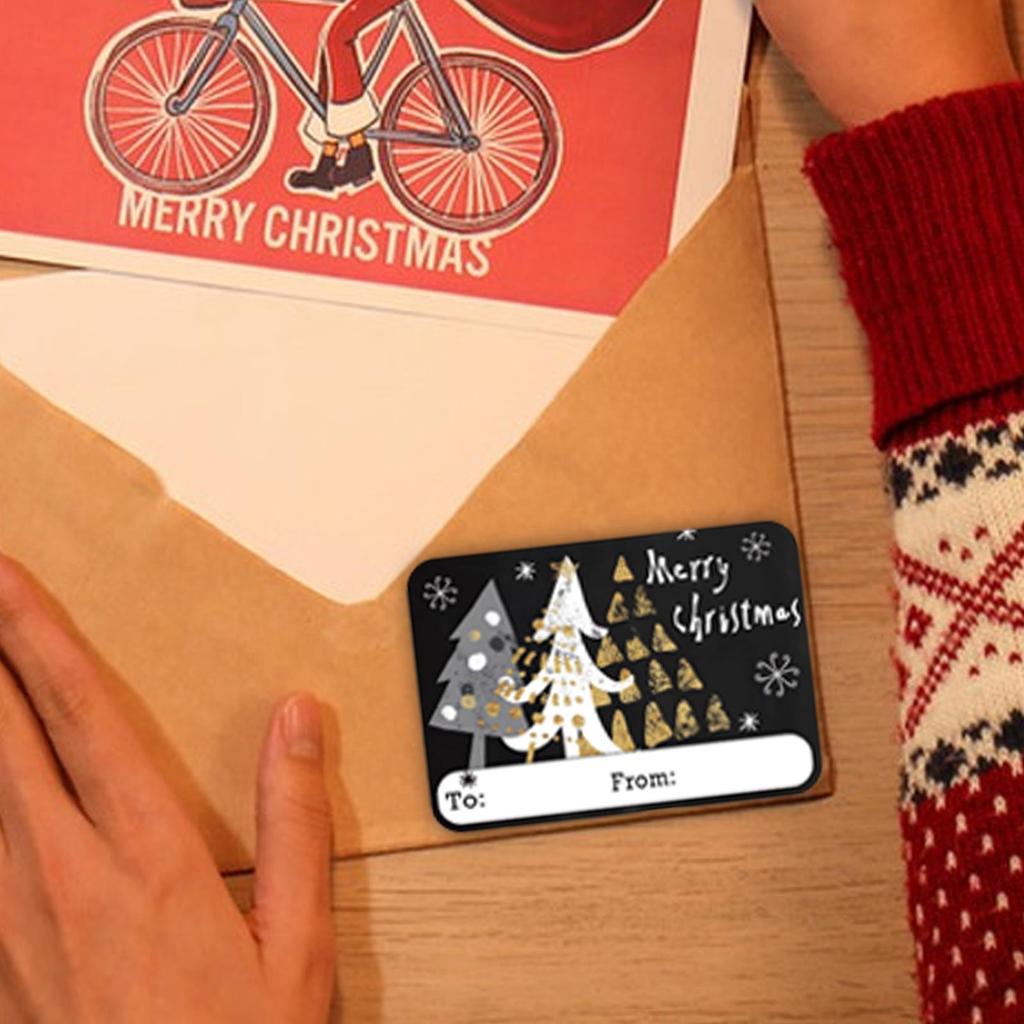 Christmas Tags 250 Piece Cartoon Self-Adhesive Labels Christmas Stickers For Cards For Wrapping Paper Bags Stockings Tree