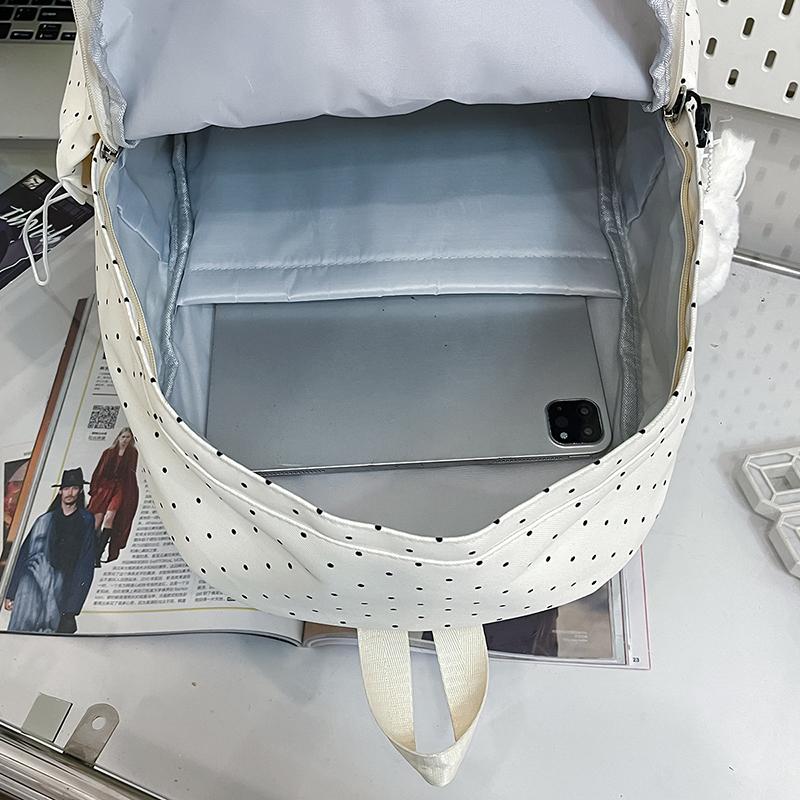 Zaino per Pianoforte Impermeabile Marca Stampa a Pois Coreana con Note Musicali Borsa a Spalla Studente Nylon Grande Capacità Cerniera Borsa da Viaggio