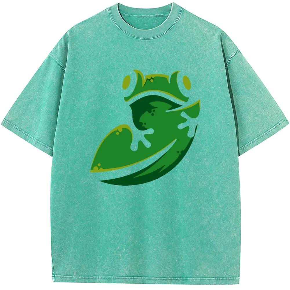 Green Frog Men's Short-Sleeved T-shirt Men Women Casual Fashion Oversized T-shirt Vintage Colored Mens T-shirts
