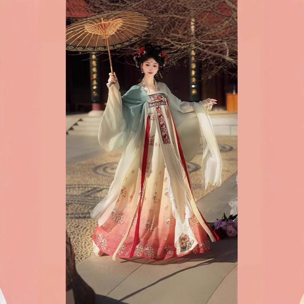 Women's Tang Dynasty Hanfu Set, Exquisite Embroidery Ruqun Skirt & Cardigan, Elegant Fairy Tale Daily Outfit