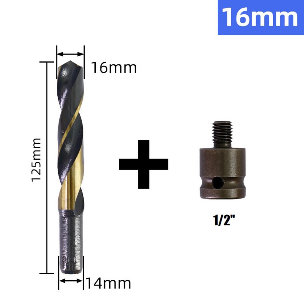 14mm Shank Drill Bit With Adapter HSS Drill Bit Drilling For Cobalt Metal Plastics PVC Pipes Hole Making Tool 14mm-25mm