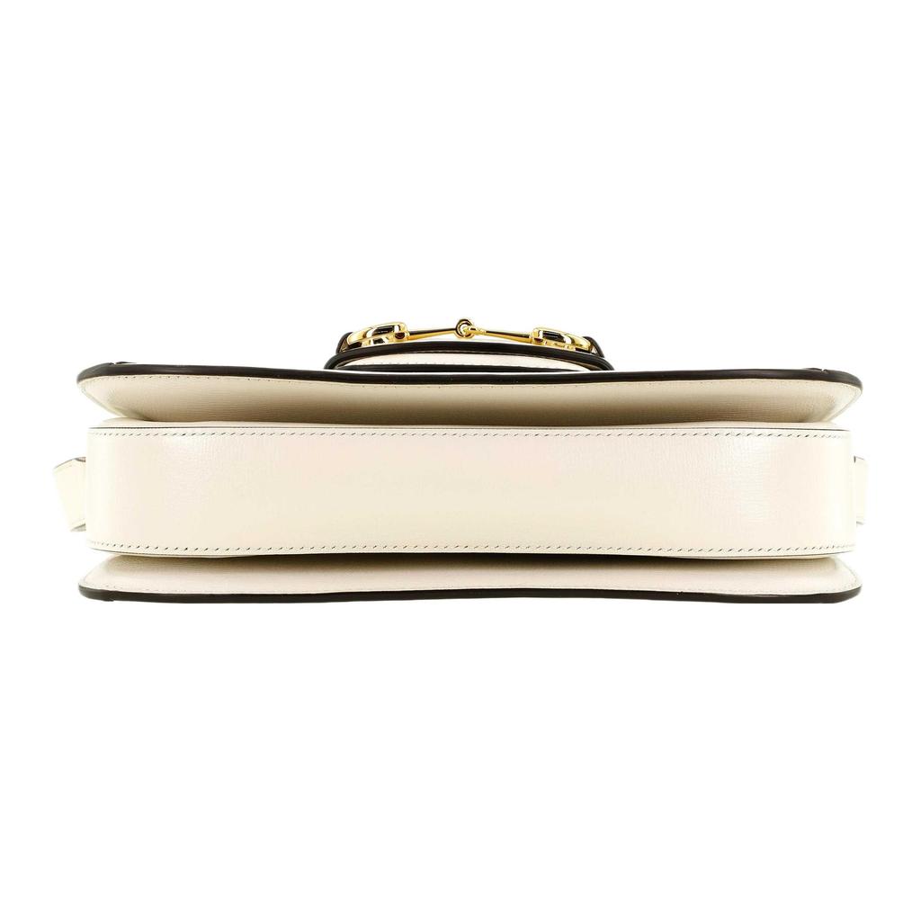 Gucci Horsebit 1955 Vintage Logo Canvas And Leather Saddle Bag Women Shoulder Bag Ebony White 602204-92TCG-9761
