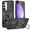 Slide Camera Cover with Phone Case for Samsung Galaxy S25 FE,S24 FE Magnetic Car Mount Shockproof Rugged Protective Cover