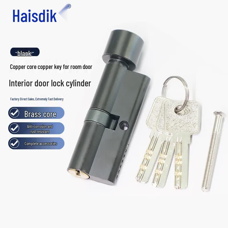 Haistick Wooden Door Lock Cylinder with Copper Key