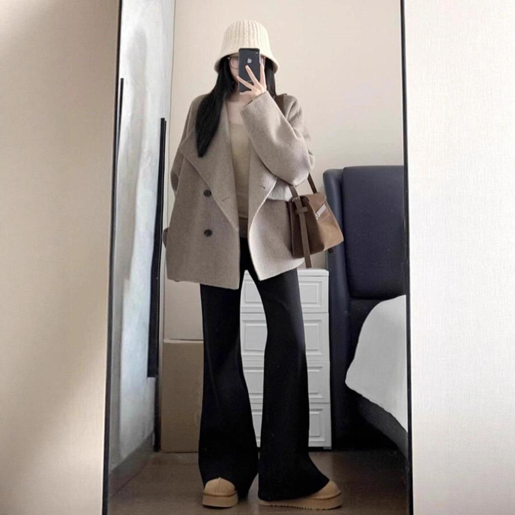 Women's Hepburn-Style Lapel Wool Coat - 2025 Autumn/Winter Collection