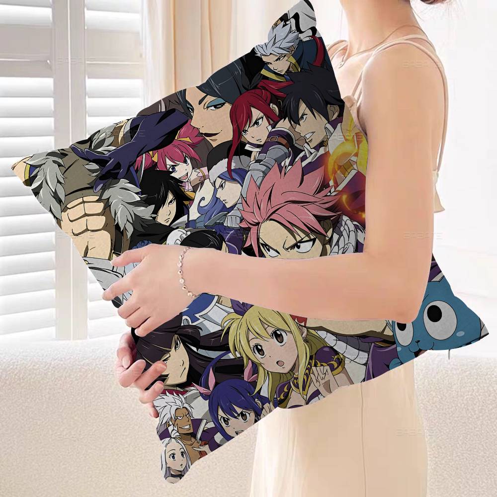 Anime Fairy Tail Pillowcase Toon Gift Cushion Cover Bedroom Home Sofa Chair Seat Decor Pillow Case