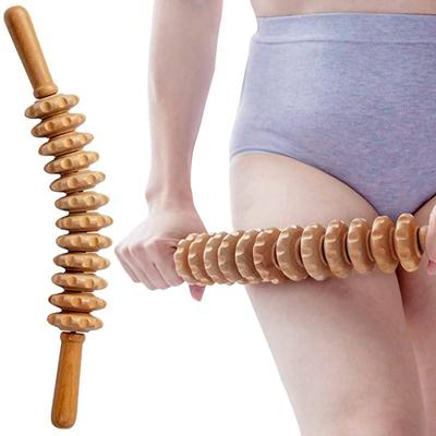 12 Rollen Holzmassagegerät, gebogene Übungsrollerstäbe, Ganzkörper-Holztherapie-Massagewerkzeuge, Linderung und Entspannung von Muskelschmerzen