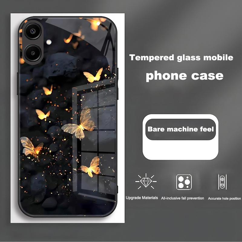 Shockproof Tempered Glass Case For Samsung Galaxy A56 A36 A26 A16 A06 5G Phone Back Cover Luxury Shell Coque Full Lens Protector