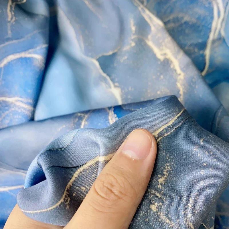 Digital Printed Rayon Silk Cotton Fabric Colorful Summer Silky Soft Breathable Dress Qipao Rayon Cotton Blend Apparel Material