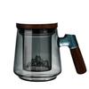 Wood Handle Tea Separation Mug High Borosilicate Glass Clear Teapot Tea Pitcher  Afternoon Tea