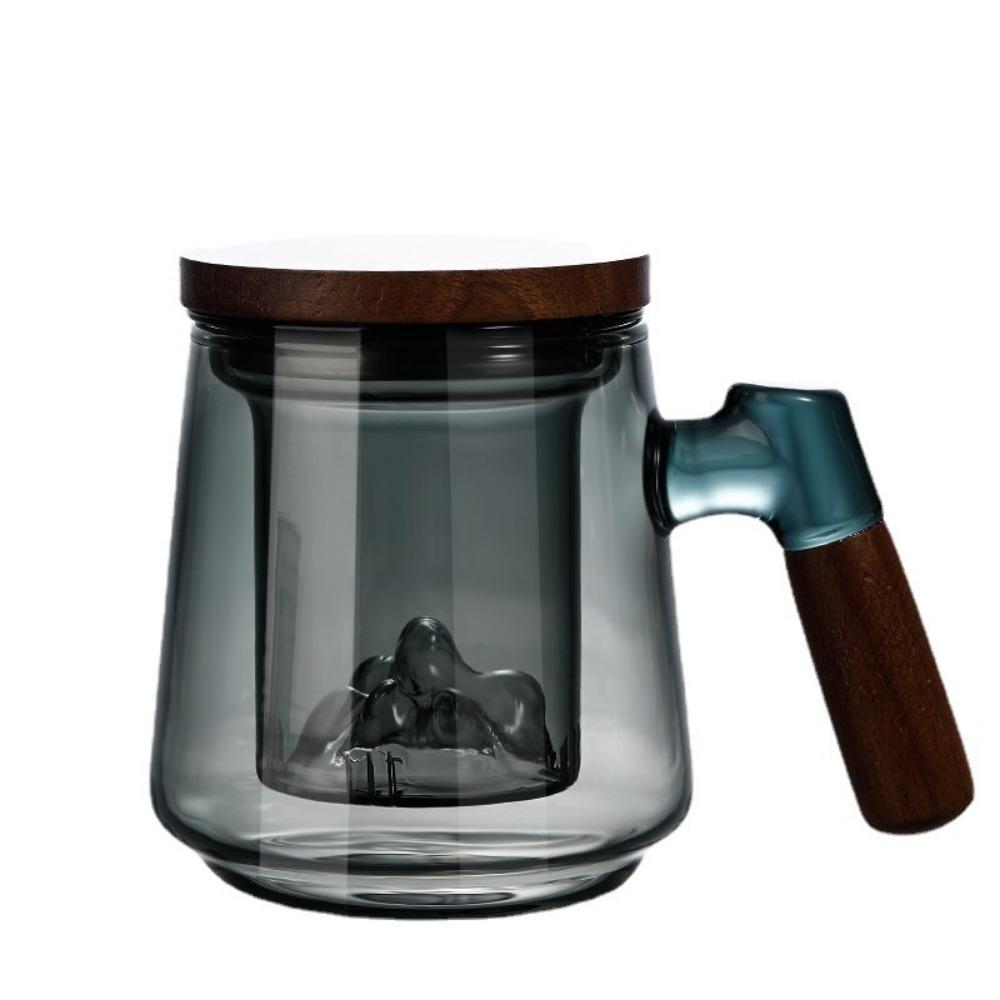 Wood Handle Tea Separation Mug High Borosilicate Glass Clear Teapot Tea Pitcher Afternoon Tea
