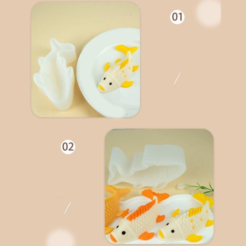 Multipurpose Flexible Silicone Mould for Carp Candle Holders Portable for Craft Supplies and Festive Decorations
