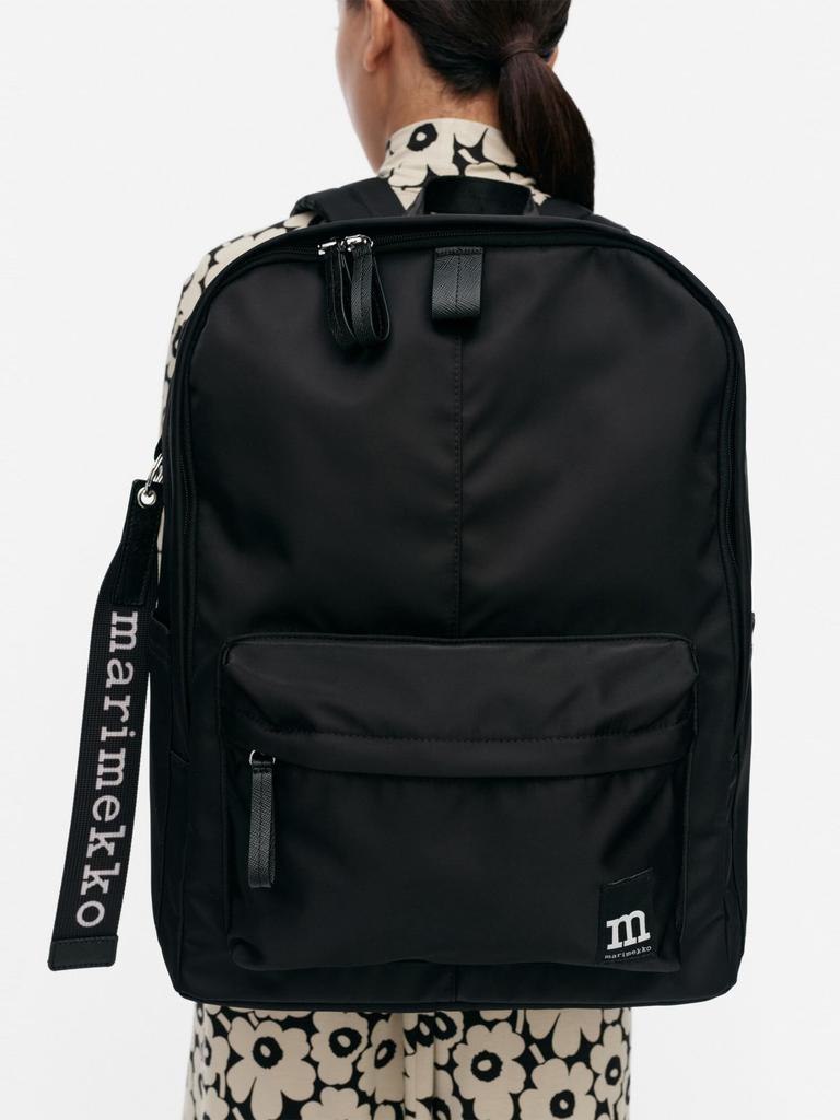 Marimekko Zip Top Backpack Solid Backpack Women's 52152249293325 F Black
