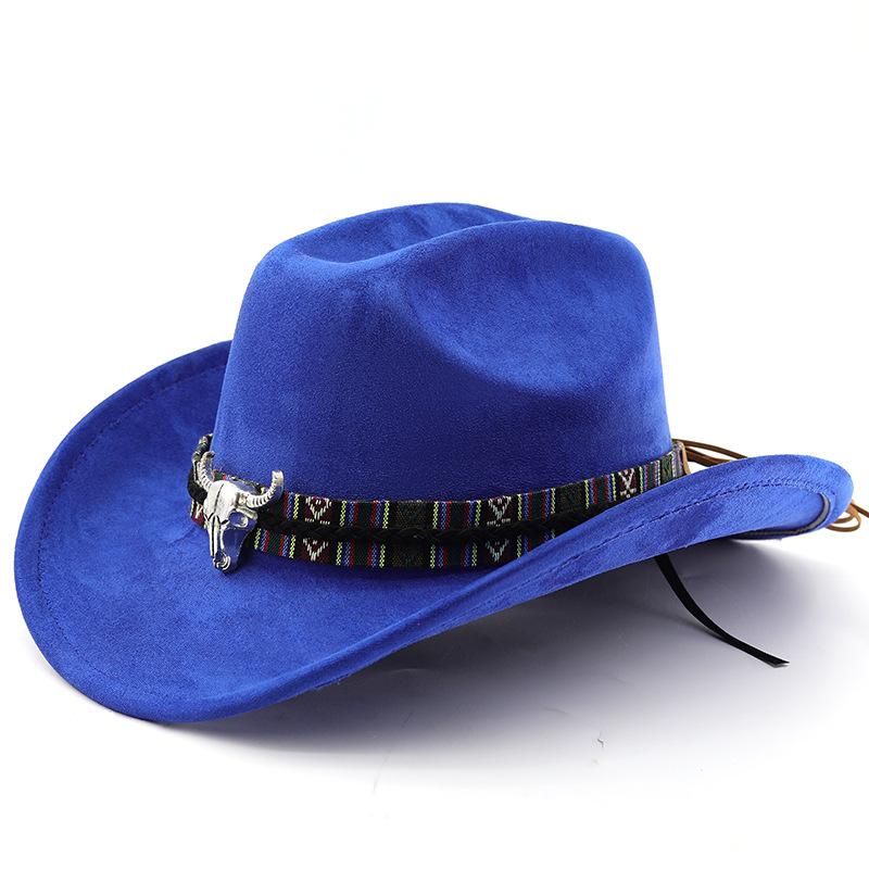 Classic suede brim western cowboy hat for men and women - outdoor travel hat with rolled brim, ethnic style fedora, felt hat