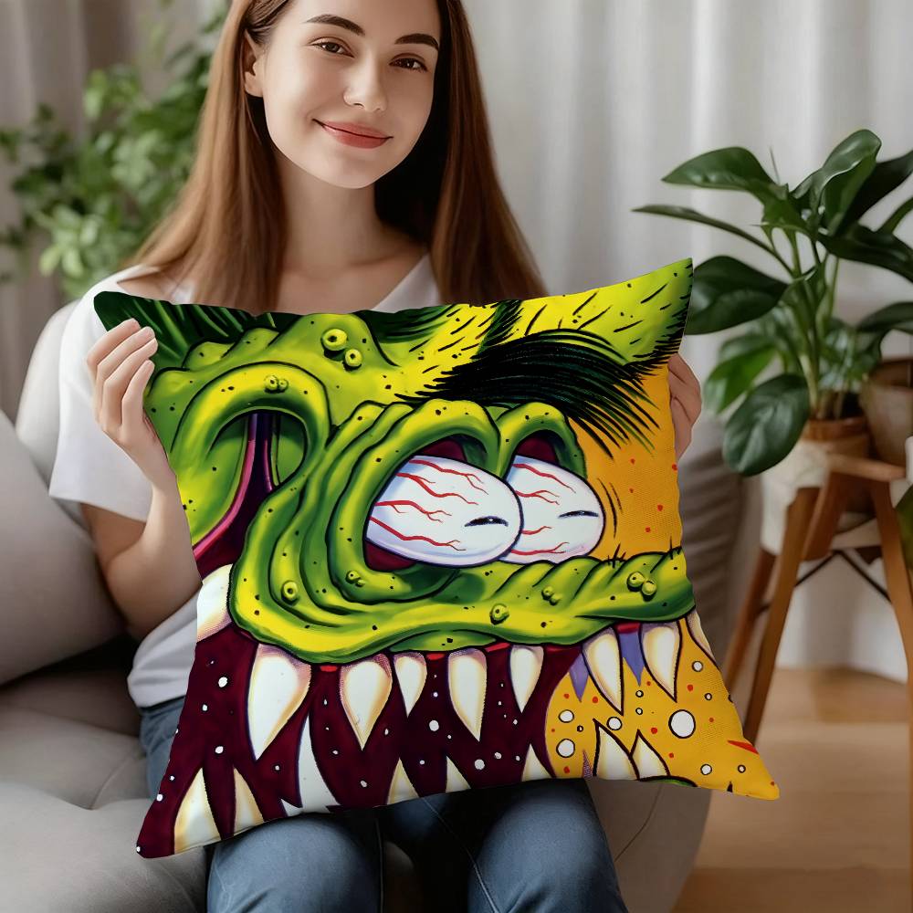 

R-Rat FinkS Choppers Pillow Case Plush Fabric Soft Pillowcase Double Sided Print Cushion Cover Household Gifts 12x12Inch