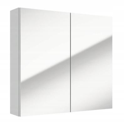 Meuble de salle de bain suspendu avec miroir, blanc, 65x60x13 cm, Salsa