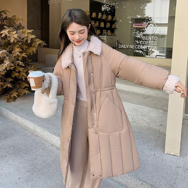 Down Cotton-padded Jacket for Women in Winter New Style Korean Style Loose Mid-length Cotton-padded Jacket Thickened Jacket