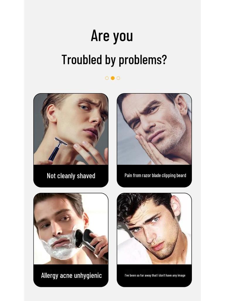 Germany 4D Electric Shaver: Rechargeable, Washable, Three-Blade Men's Razor and Smart Beard Trimmer with Floating Heads.