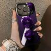 Eleganckie Fioletowe Różane Etui na Telefon dla Apple 16/15/14 Pro, 15 Pro Max, 13/12/11, X.