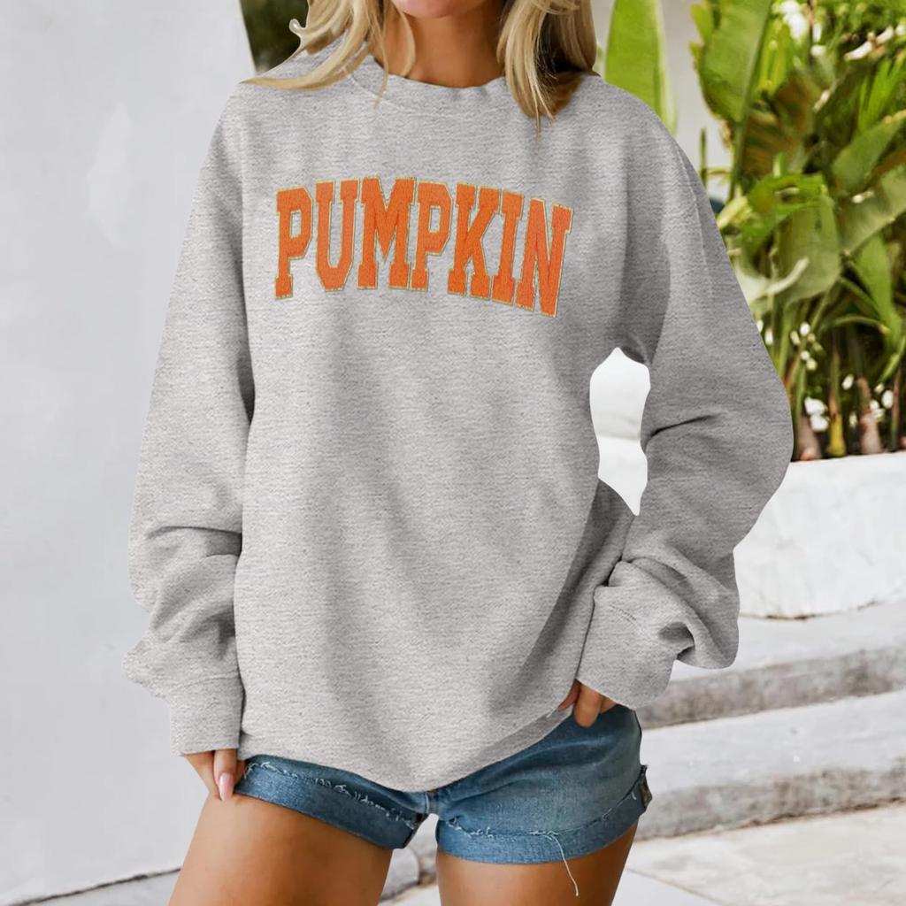 Women's Round Neck Printed Tops Cotton Casual Fashion Long Sleeve Pullover Top Blouse