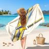 North Queensland Cowboys Customized Name Text Beach Towel, Soft Absorbent Towel Beach Pool Travel Personal Gift