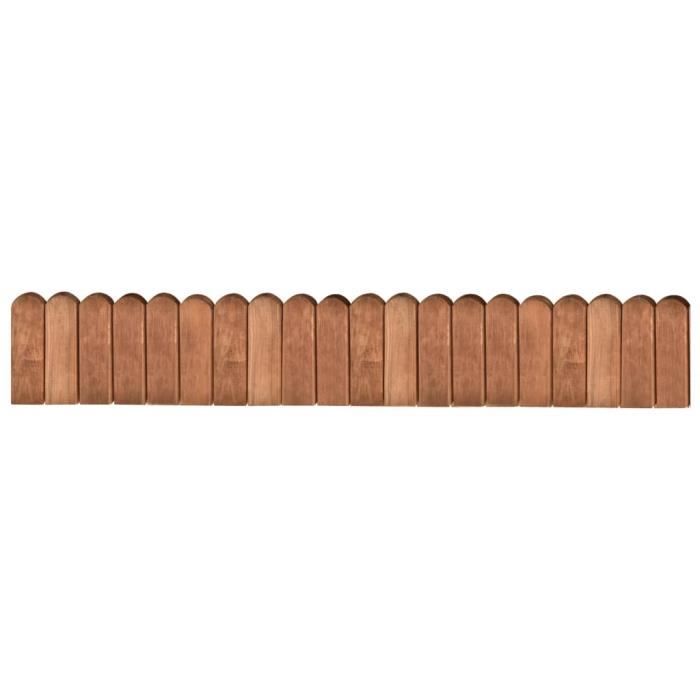 Rouleaux de bordure - VIDAXL - Bois de pin imprégné - 120 x 20 x 1,5 cm - Brun
