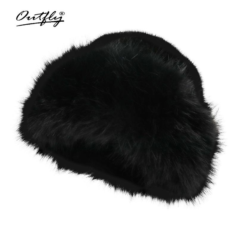 

Усовершенствованная шапка из искусственного кроличьего меха женская зимняя новая маленькая панама с защитой ушей для защиты от холода и тепла, теплая монгольская шапка Average size 58Cm чёрный